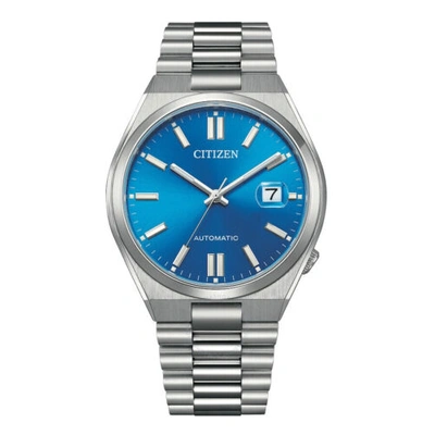 Pre-owned Citizen Nj0158-89l Sapphire Automatic Glowing Blue Dial Men's Watch
