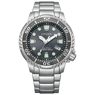 Pre-owned Citizen Promaster  Bn0167-50h Promaster Eco Drive Diver Watch 65.6 Ft In Silver