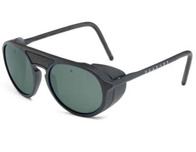 Pre-owned Vuarnet Sunglasses Vl170900011121 Vl1709 Ice 1709 Round Black & Pure Grey In Gray