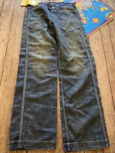 Pre-owned Lauren Ralph Lauren Rrl Double Rl Buckle Back Pant Libby Wash Bozeman Size 29 Or30 Women Vintage In Blue