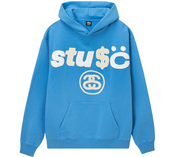 Pre-owned Stussy X Cpfm 8 Ball Pigment Dyed Hoodie Blue Xl