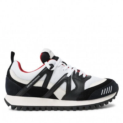 Pre-owned Emporio Armani Shoes Sneaker  Man Sz. Us 9 X4x555xm996 Q843 Black