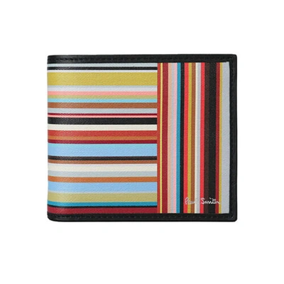 Pre-owned Paul Smith Bifold Wallet With Coin Purse Men Wallet Bf Coin M1a4833 Multistripe In Multistripe/bk