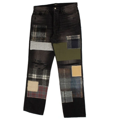 Pre-owned Amiri Black Loose Mohair Patch Jeans Size 38/48 $1490