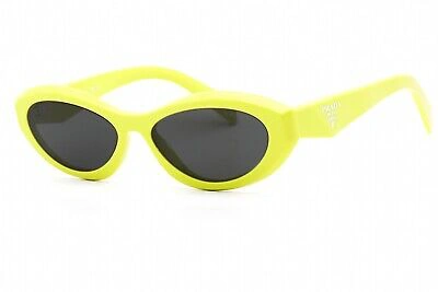 Pre-owned Prada 0pr 26zs 13l08z Sunglasses Yellow Frame Dark Gray Lenses 55mm