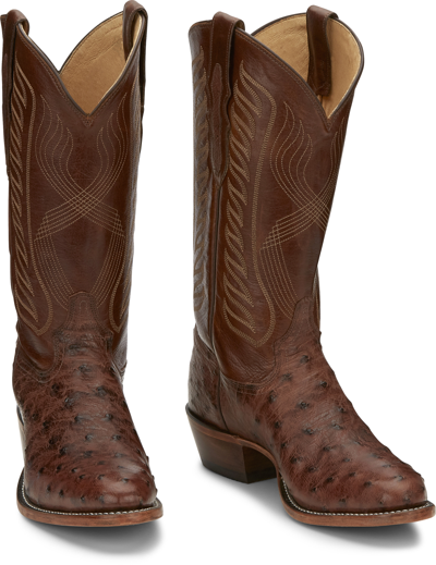 Pre-owned Tony Lama 13in Mens Bourbon Mccandles Fq Ostrich Cowboy Boots