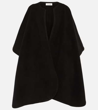 Fforme Camila Wool And Cashmere Cape In Black