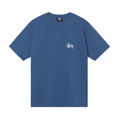 Pre-owned Stussy Basic Tee 'midnight' In Blue