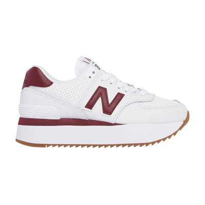 Pre-owned New Balance Wmns 574+ 'white Burgundy'