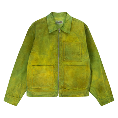 Pre-owned Stussy Wonderland Hand-dyed Work Jacket 'green'