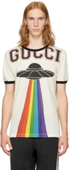 Gucci Ufo Rainbow Print T-shirt In 7570 Sunkissed/black