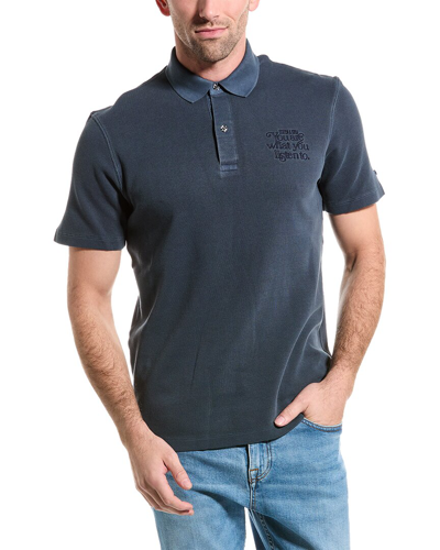 Scotch & Soda Garment Dye Polo Shirt In Navy