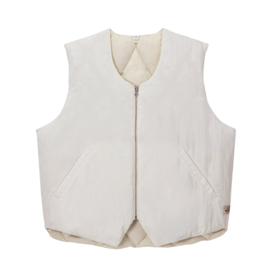 Pre-owned Stussy Reversible Quilted Vest 'cream'