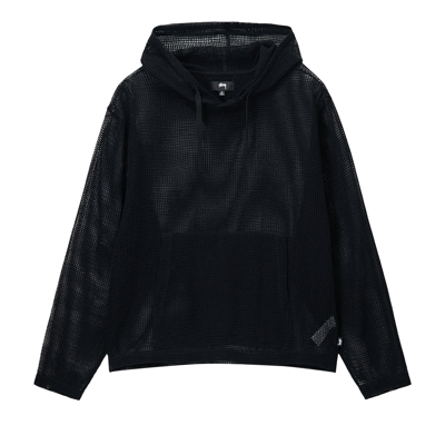 Pre-owned Stussy Cotton Mesh Hoodie 'black'