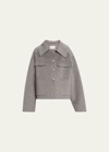 Loulou Studio Cilla Cashmere-blend Short Jacket In Grey Melange