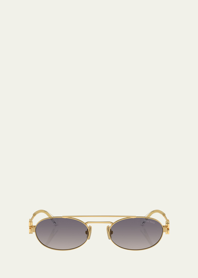 MIU MIU GRADIENT METAL OVAL SUNGLASSES