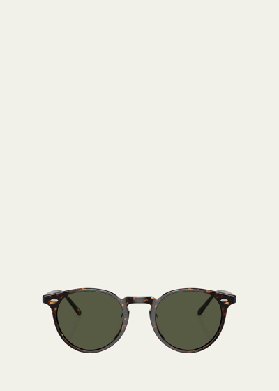 Oliver Peoples Round Acetate Sunglasses In Tortoise