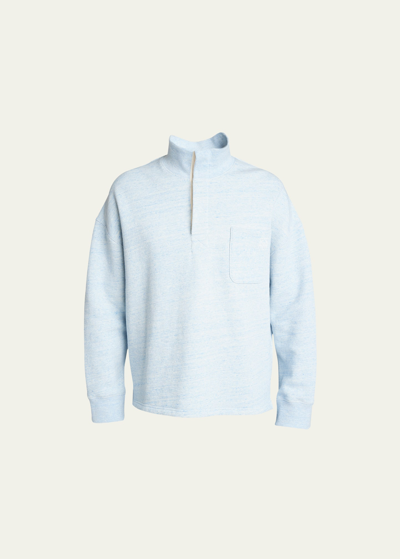 Loewe Men's Cashmere Polo Sweater In Light Blue
