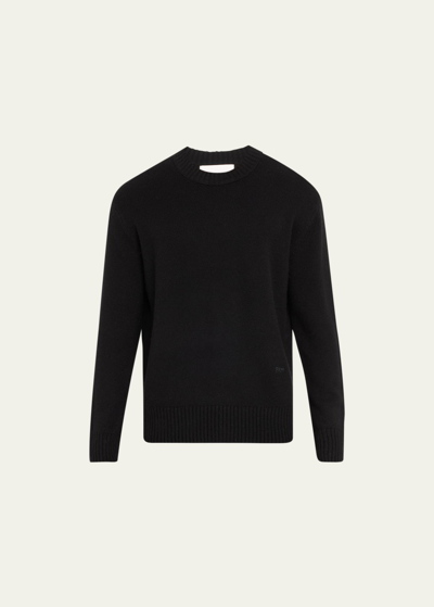 Frame The Crew Neck Cashmere Sweater In Black