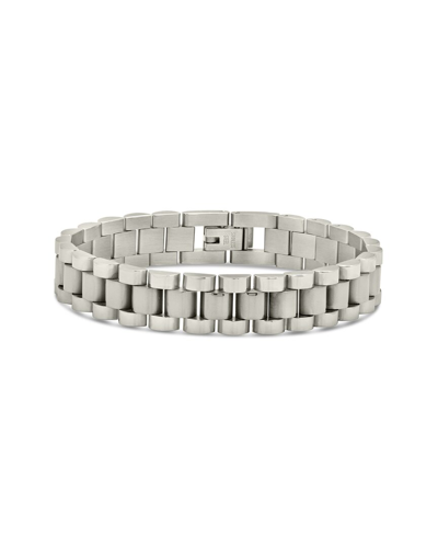 Sterling Forever Commentsold Thin Watch Band Chain Bracelet In Silver