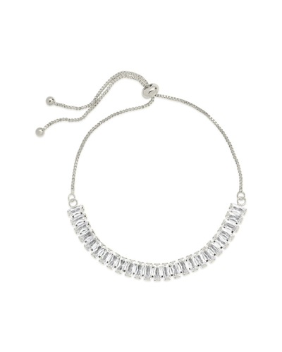 Sterling Forever Rhodium Plated Cz Jordan Bolo Bracelet In Silver