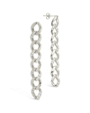 Sterling Forever Rhodium Plated Cz Cuban Chain Link Drop Earrings