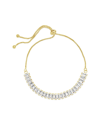Sterling Forever 14k Plated Cz Jordan Bolo Bracelet In Gold