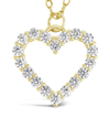 Sterling Forever 14k Over Silver Cz Outline Heart Pendant Necklace