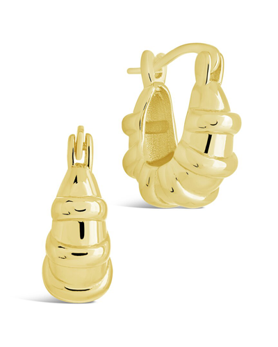 Sterling Forever 14k Plated Abigail Micro Hoops In Gold