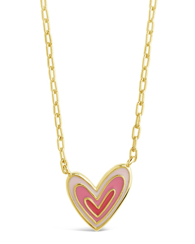 Sterling Forever 14k Plated Amanda Heart Pendant Necklace In Gold
