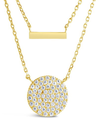 Sterling Forever 14k Plated Cz Vivian Layered Necklace In Gold