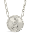 Sterling Forever Rhodium Plated Cz Bold Link Virgo Zodiac Necklace