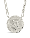 Sterling Forever Rhodium Plated Cz Bold Link Scorpio Zodiac Necklace