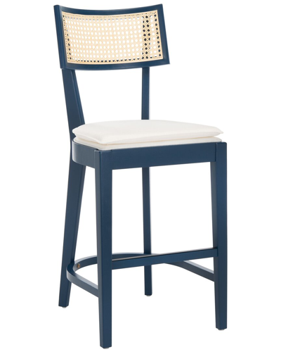 Safavieh Galway Cane Counter Stool In Blue