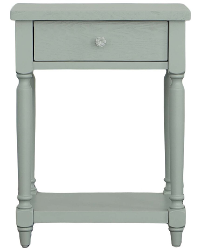 Progressive Furniture Side Table With Electrical Outlet & Usb Ports In Green