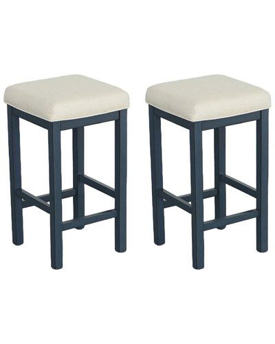 Progressive Furniture Set Of 2 Upholstered Counter Stools In Blue