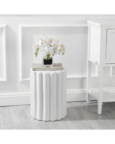 Safavieh Tulett 18in Garden Stool In White