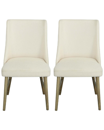 Progressive Furniture Set Of 2 Upholstered Dining Chairs In White