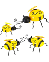 FRESH FAB FINDS FRESH FAB FINDS 4PC BUMBLE BEE ORNAMENT SET