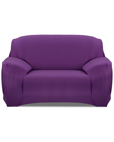 Fresh Fab Finds Printed Stretch Sofa Cover In Purple