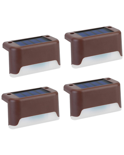 Fresh Fab Finds 4pc Solar Powered Led Step Lights In Brown