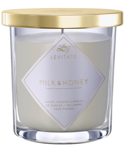 Levitate Candles Everyday Essentials Milk & Honey 10oz Scented Candle In Metallic