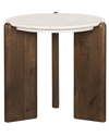 Mercana Rumer Marble & Wood Side Table