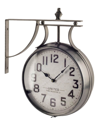 Mercana Lindsay 19in Round Large Industrial Wall Clock In Metallic