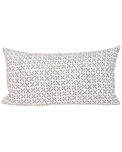 Mercana Jayden Decorative Linen Lumbar Pillow Cover In Neutral