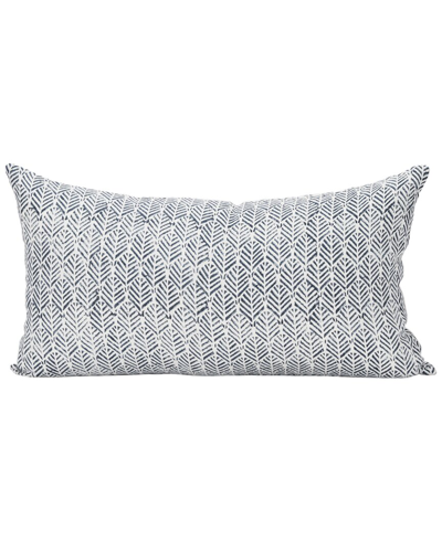 Mercana Janelle Decorative Linen Lumbar Pillow Cover In Gray