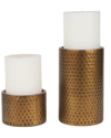 MERCANA MERCANA SET OF 2 GAGE HONEYCOMB TEXTURED CANDLE HOLDERS