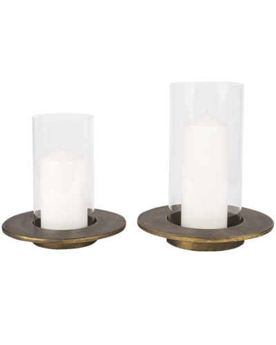 Mercana Set Of 2 Vivian Hurricane Candle Holders In Multi