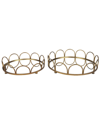 Mercana Set Of 2 Lenore Round Mirror Trays