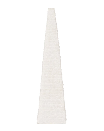 Mercana Pyramis 13in Rough Marble Obelisk In White